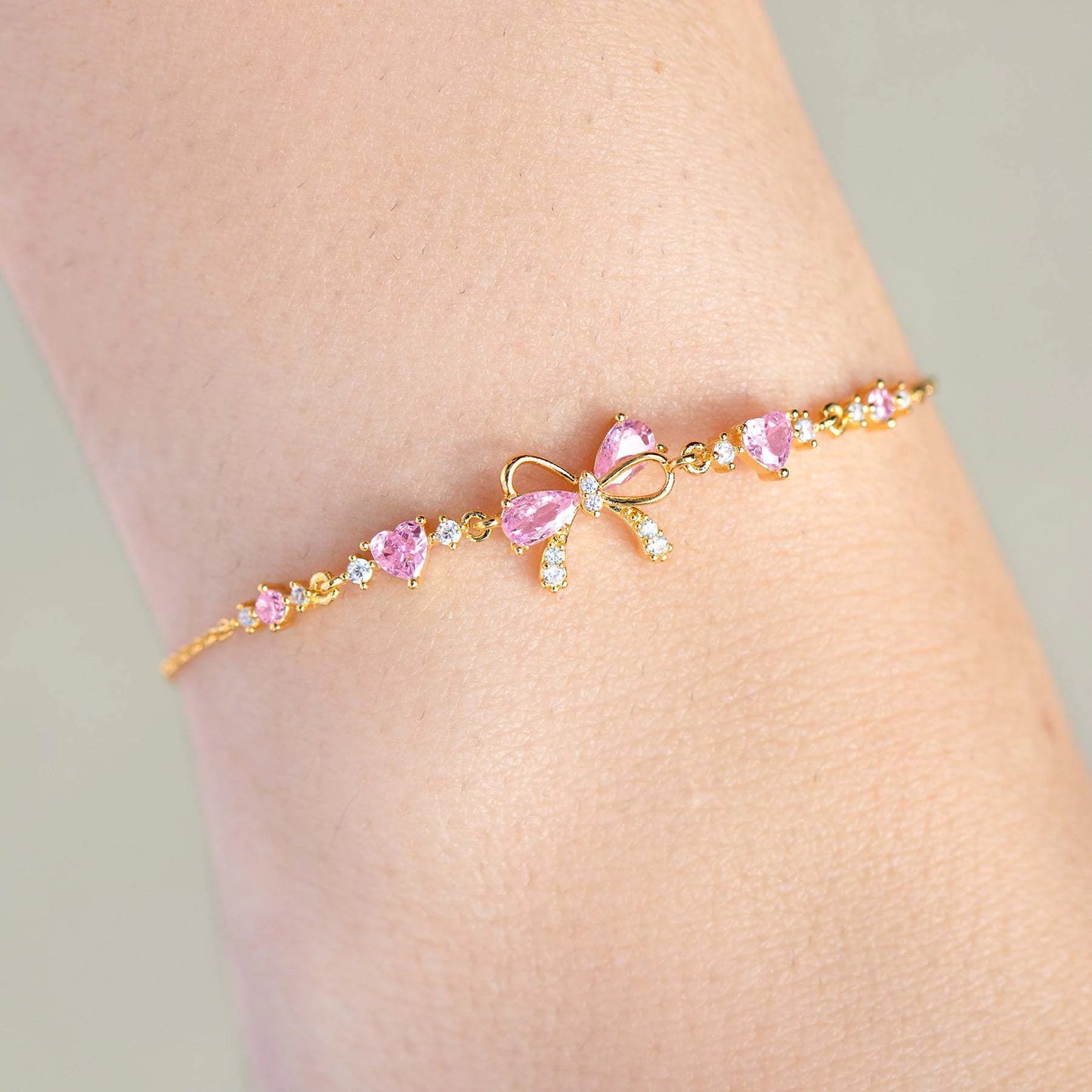 Bracelet Rhinestone Nœud Doux