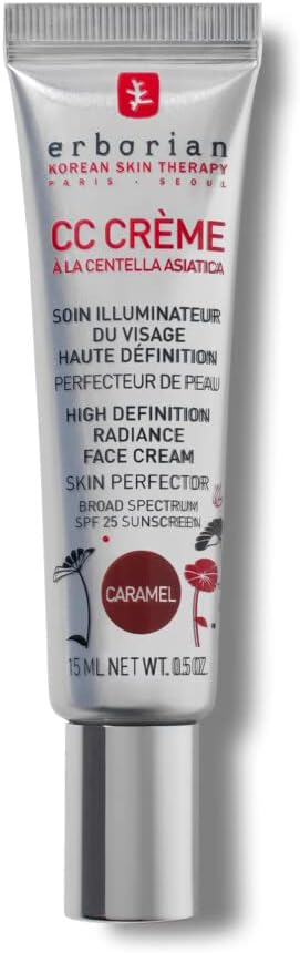 Erborian - CC Crème à la Centella Asiatica - Maquillage et Soin Illuminateur de Teint Haute Définition pour Visage - Protection Solaire SPF 25 - Soin Cosmétique Coréen