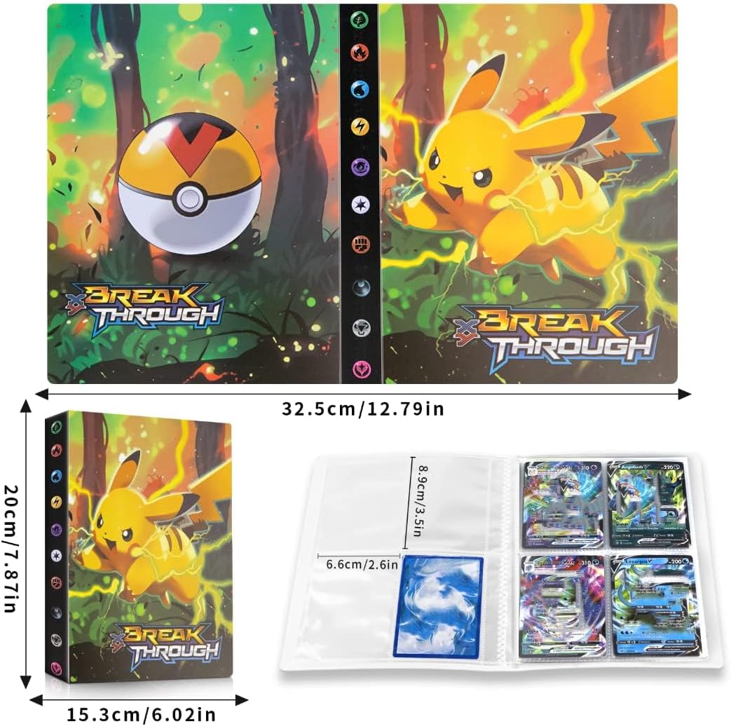 Classeur Carte Pokemon, Porte Carte à collectionner, Album de Cartes, Cahier Range Carte, 30 Pages Capacité de 240 Carte