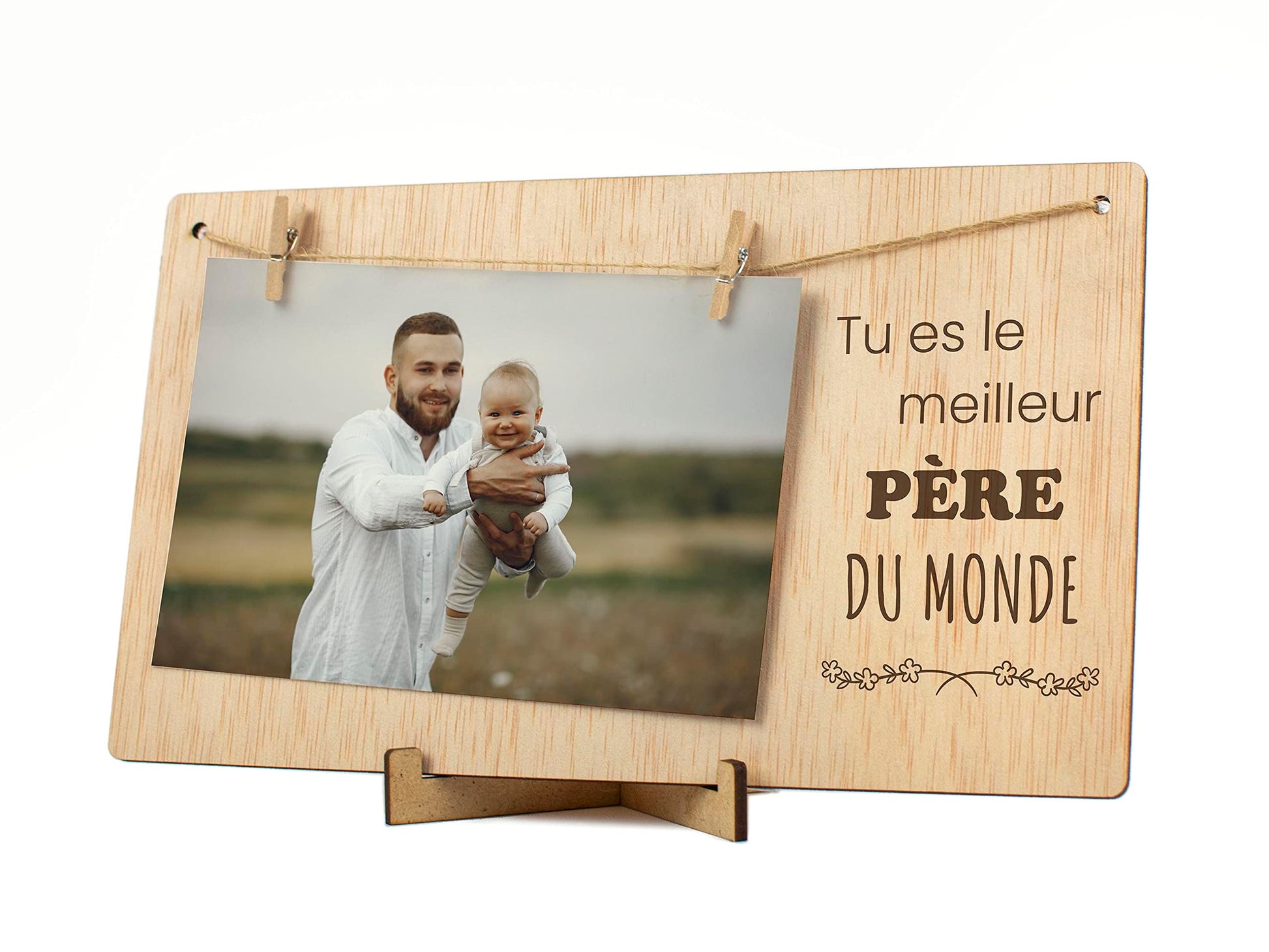 CONTRAXT Cadre album photo Saint Valentin. Cadre support tableau porte cadeaux détails idées originales bonne saint valentin amoureux pele mele photo mural corde pince bois Homme Femme (Couples FR)