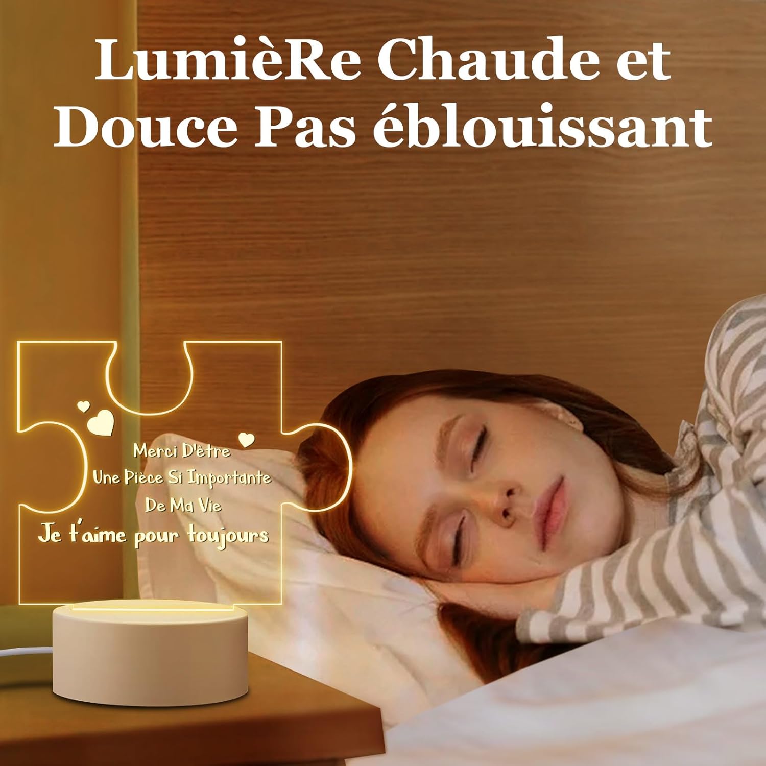 Idee Cadeau Femme - Veilleuse en Acrylique Amour Cadeau Saint Valentin Noel Anniversaire Femme Homme, ST Valentin Cadeaux Amoureux Lampe pour Copain, Amie, épouse, Mari, Couple, Mamie, Amis