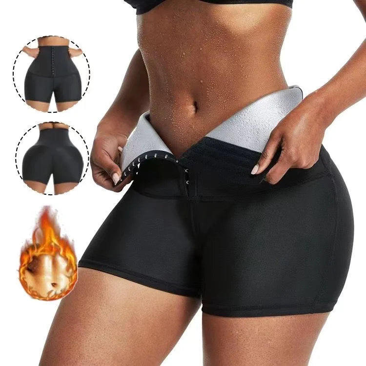 Shorts Abdominaux à Boutons pour Levage de Hanche et Sueur Intensive