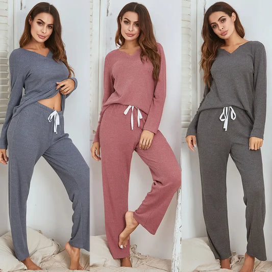 Ladies V-Neck Homewear Set