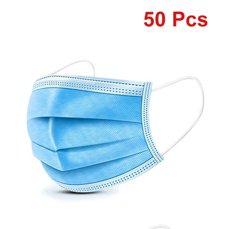 Masks 3-layer Mask Face Masks Melt Blown Cloth Disposable Anti-Dust Protective Masks Earloops Mouth Mask Black Mascarillas