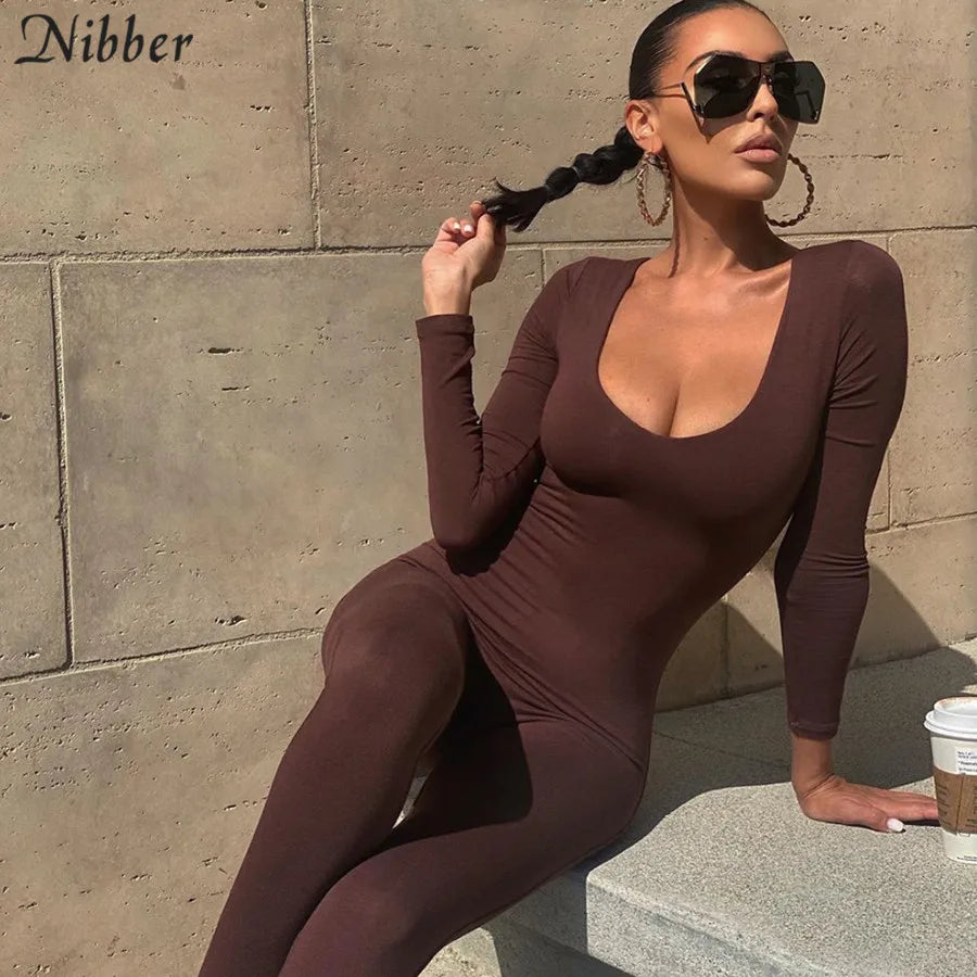 Nibber-Barboteuses de fitness pour femmes, Combishort basique, Vêtements décontractés, Marron, Activité, Streetwear, Salopette, Y2K, 2023