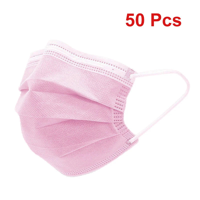 Masks 3-layer Mask Face Masks Melt Blown Cloth Disposable Anti-Dust Protective Masks Earloops Mouth Mask Black Mascarillas