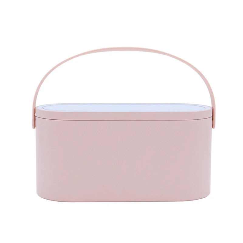 Nouvelle boîte de maquillage Portable pour femmes, avec miroir éclairé par LED, organisateur de rangement de cosmétiques en voyage, 2020