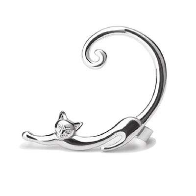 Réinitialisation d'oreille de chat mignon pour femme, manchette d'oreille, boucles d'oreilles rondes, 1PC, 2E280