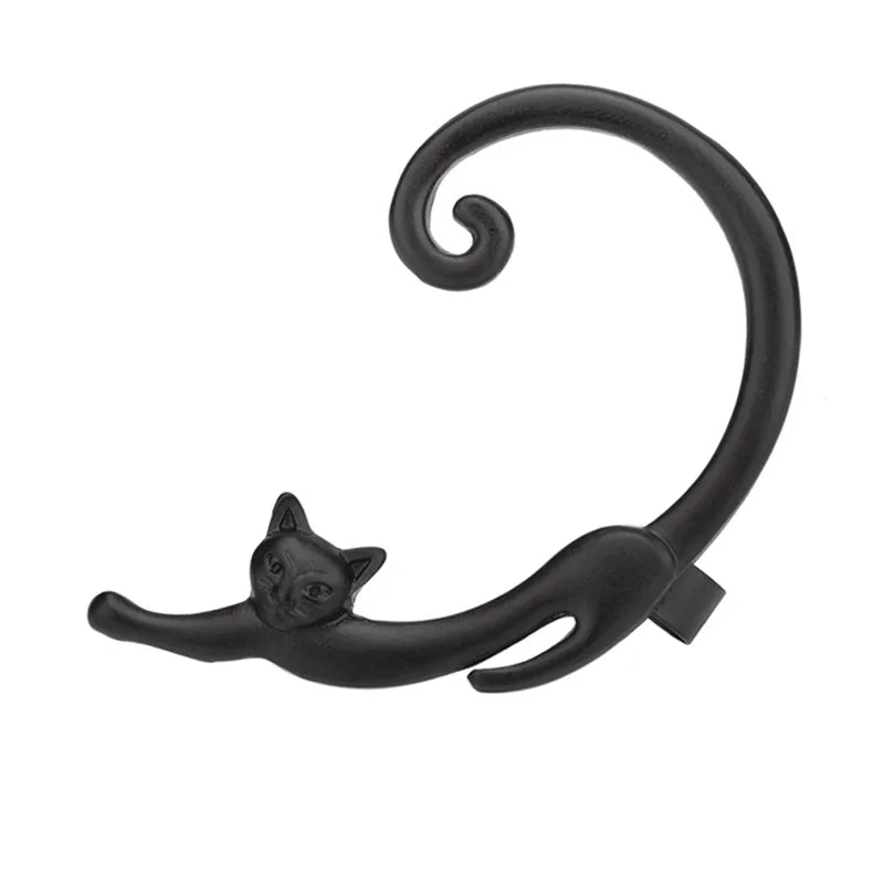 Réinitialisation d'oreille de chat mignon pour femme, manchette d'oreille, boucles d'oreilles rondes, 1PC, 2E280