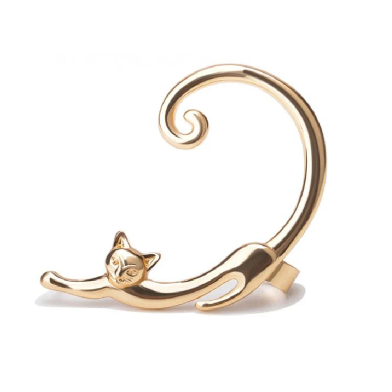 Réinitialisation d'oreille de chat mignon pour femme, manchette d'oreille, boucles d'oreilles rondes, 1PC, 2E280