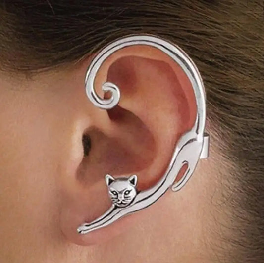 Réinitialisation d'oreille de chat mignon pour femme, manchette d'oreille, boucles d'oreilles rondes, 1PC, 2E280