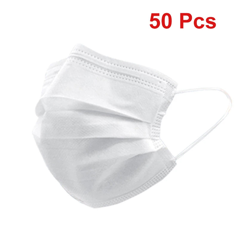 Masks 3-layer Mask Face Masks Melt Blown Cloth Disposable Anti-Dust Protective Masks Earloops Mouth Mask Black Mascarillas