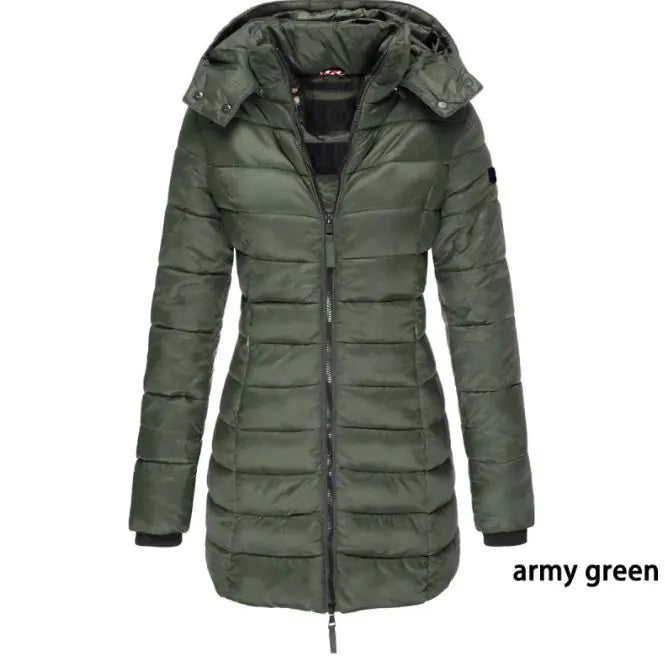 Mid-length Slim-fit Quilted Jacket