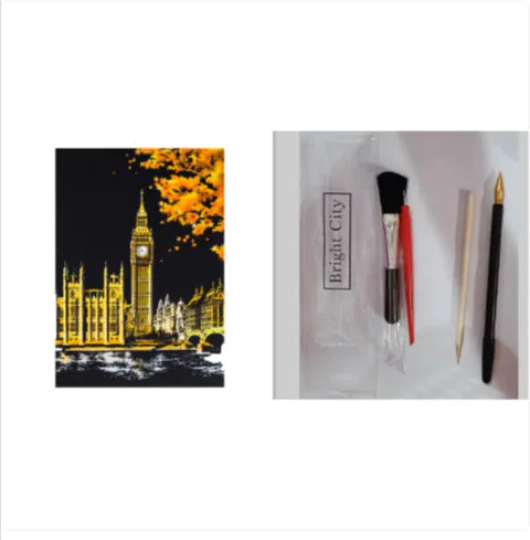 City Night Scratch Art Kit