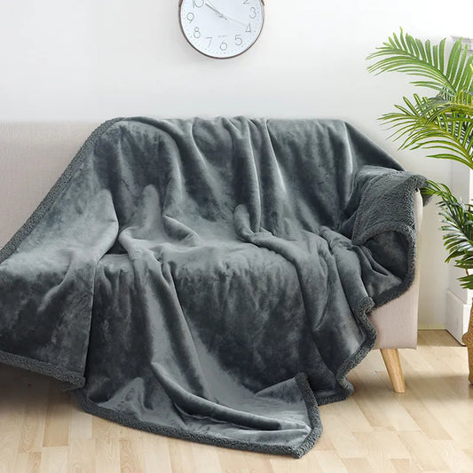 Flannel Shu Cotton Sherpa Thickened Pet Blanket