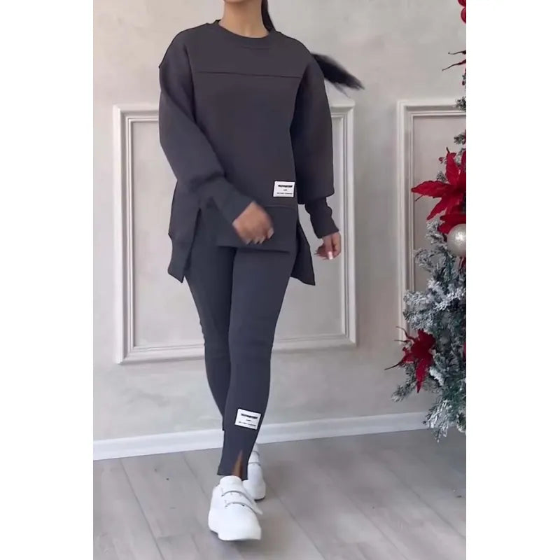 Ensemble Leggings et Pull Imprimé à Manches Longues pour Femme