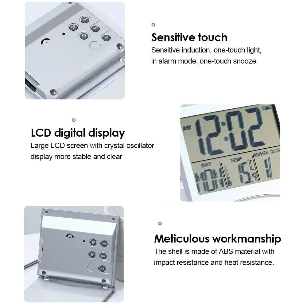 Digital Travel Alarm Clock Foldable Temperature LCD Clock Compact Desk Timer New