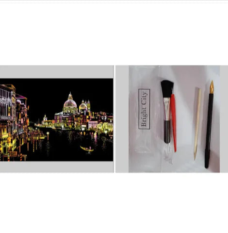 City Night Scratch Art Kit