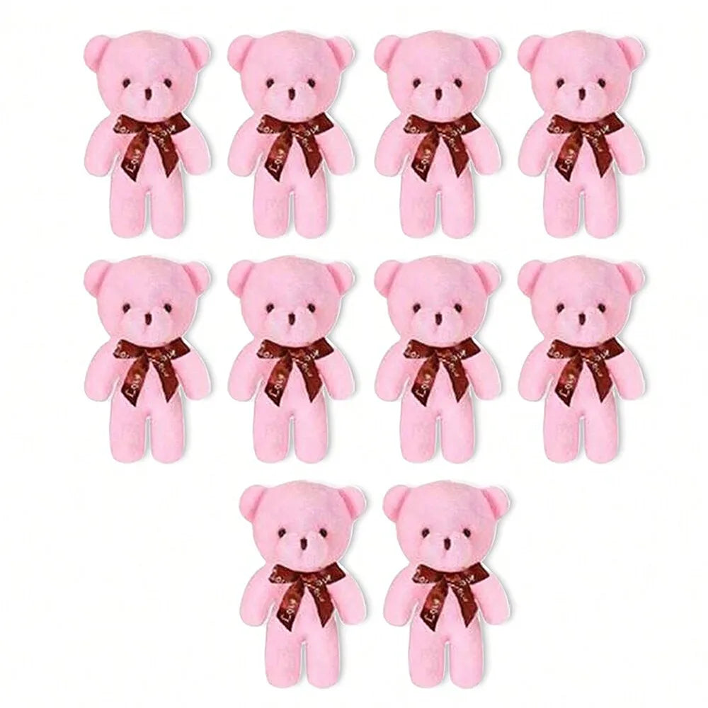 Mini ours en peluche de dessin animé mignon pour fille, fournitures de faveurs de fête d'anniversaire et de mariage, accessoire de bricolage, cadeau de beurre, 10 pièces