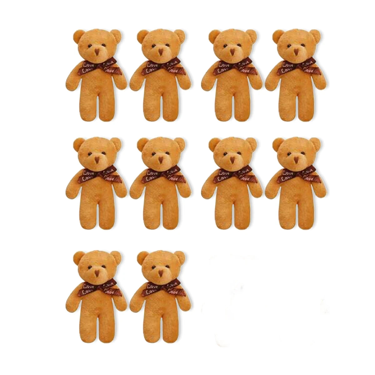 Mini ours en peluche de dessin animé mignon pour fille, fournitures de faveurs de fête d'anniversaire et de mariage, accessoire de bricolage, cadeau de beurre, 10 pièces