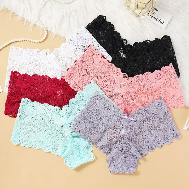 Sexy Floral Lace Panties Women Briefs Low Waist Soft Lingerie Comfortable Female Underwear Girls Intimates Panties