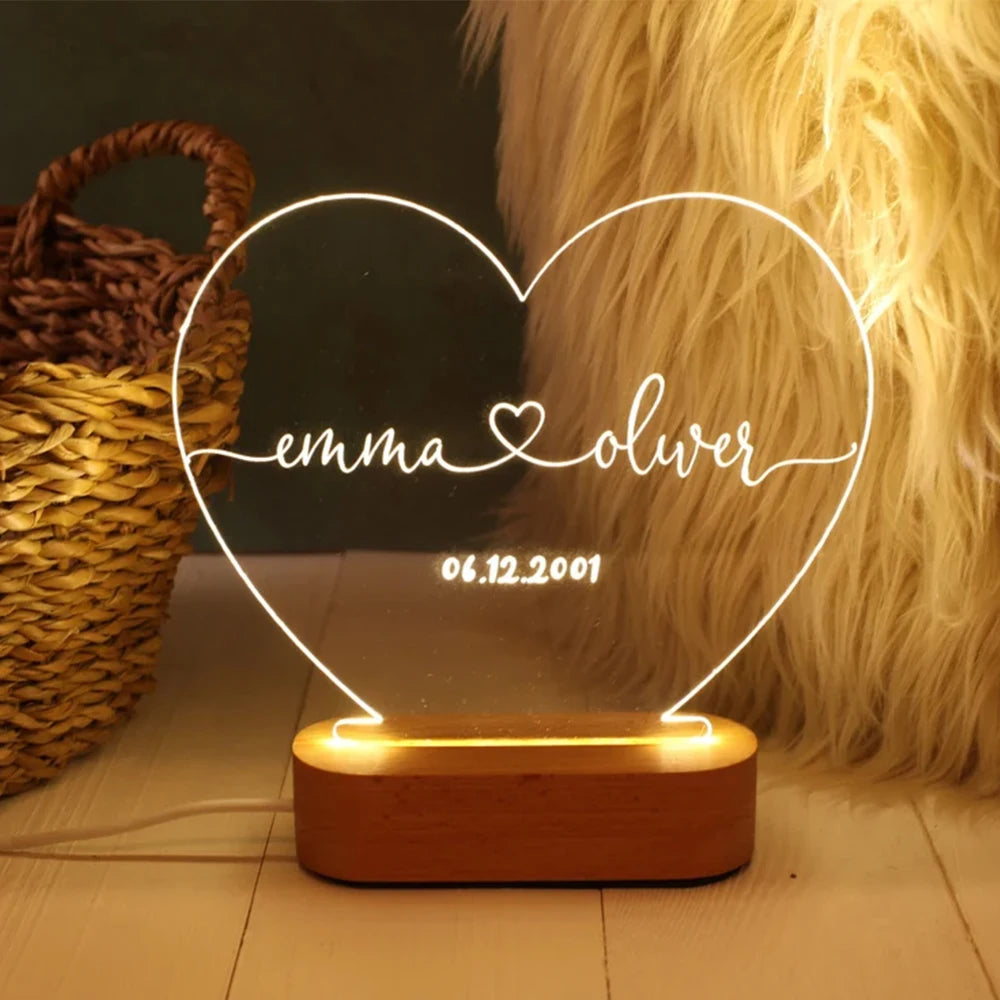 Lampe 3D Personnalisée avec Photo et Texte, Veilleuse Personnalisée, Cadeau Idéal pour la Journée de Léon, les Mariages, les Travailleurs, l'Anniversaire