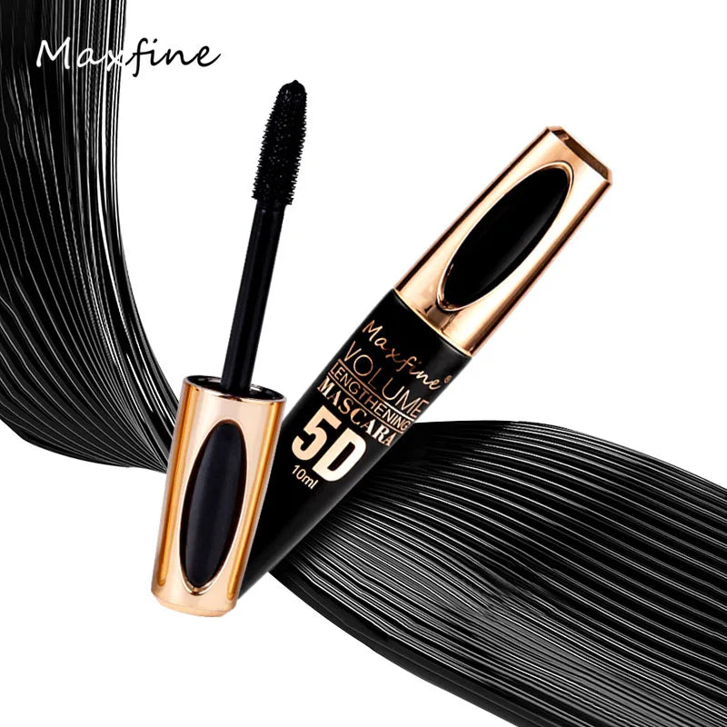 InjMascara 5D avec de grands yeux, bain et contenu noir durable, longueur, mascara imperméable et non agitant, et prolongé