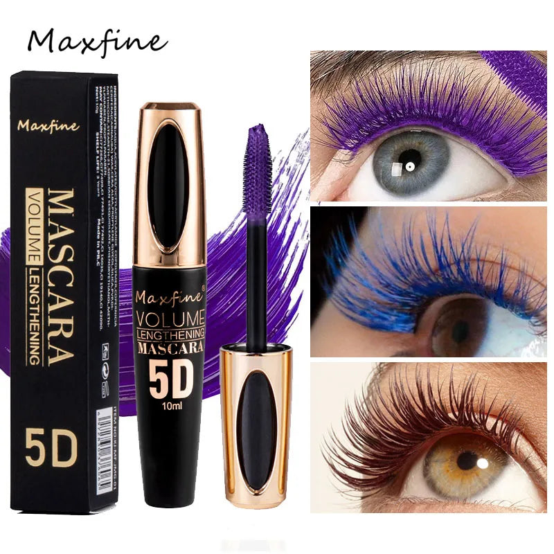 InjMascara 5D avec de grands yeux, bain et contenu noir durable, longueur, mascara imperméable et non agitant, et prolongé