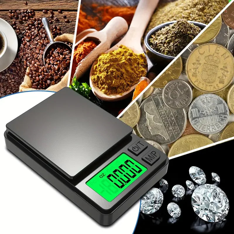 Mini balance de poche de précision avec écran LCD rétro4.2, balance numérique pour grammes, aliments, bijoux, onces, céréales, voyage, 1000g x 0.1g