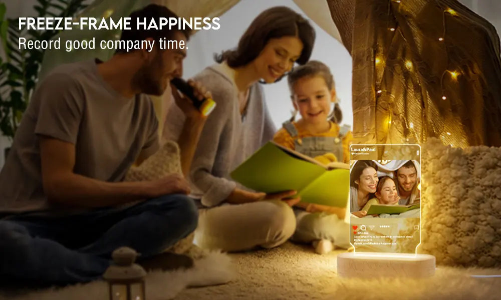 Lampe 3D Personnalisée avec Photo et Texte, Veilleuse Personnalisée, Cadeau Idéal pour la Journée de Léon, les Mariages, les Travailleurs, l'Anniversaire