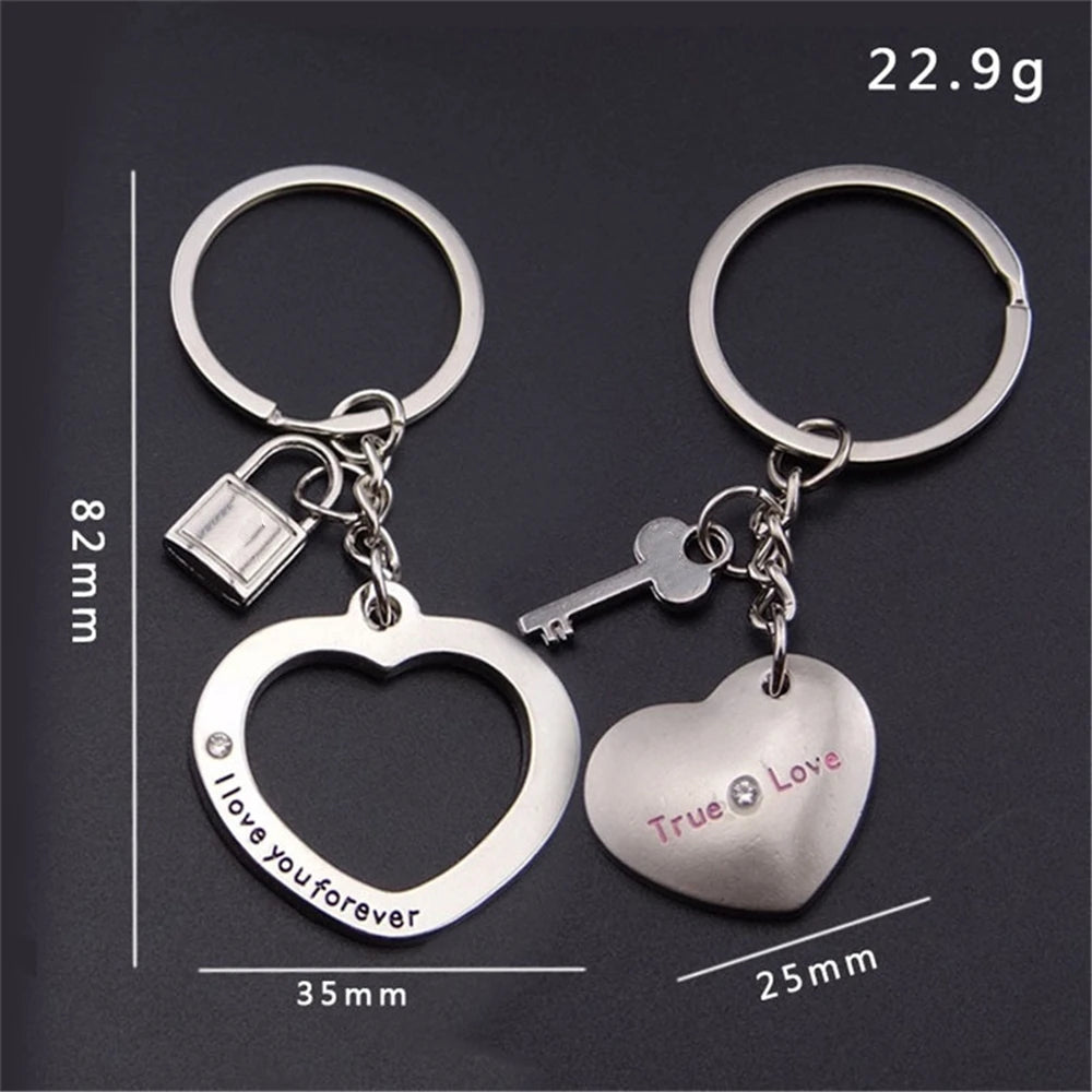 Ensemble de porte-clés coeur rouge en métal, pendentif de sac, je t'aime, cadeau de jour de Leon, petit ami, petite amie, couple, hommes, JOWomen, 2 pièces