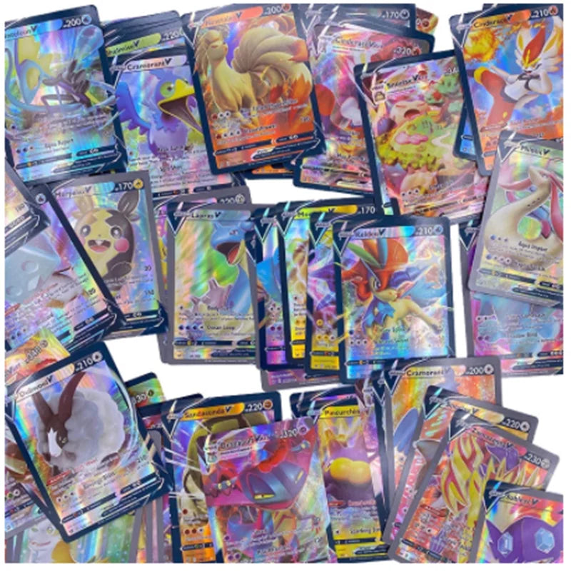 Cartes Pokémon Françaises, Espagnol, Français, Anglais, Allemand, poumons, 300 G x 300 V Max VMAX 300, 5-100 Pcs