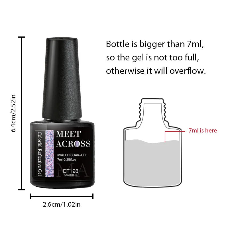 MEET ACROSS-Kit de vernis à ongles gel UV semi-continu, vernis à ongles avec boîte, vernis à tremper, manucure, 7ml, 12 pièces par ensemble