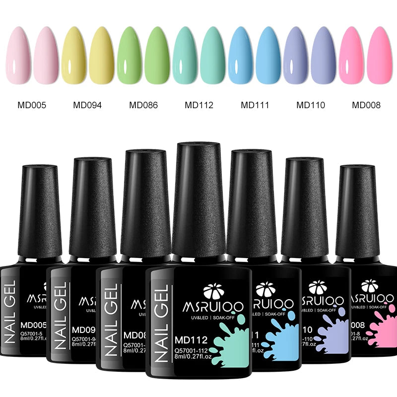 Ensemble de vernis à ongles gel UV, kit de manucure longue durée, design d'art d'ongle bricolage, tout pour la décoration, trempage, peinture, 7 pièces