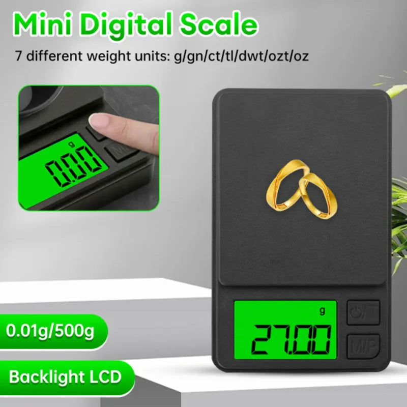 Mini balance de poche de précision avec écran LCD rétro4.2, balance numérique pour grammes, aliments, bijoux, onces, céréales, voyage, 1000g x 0.1g