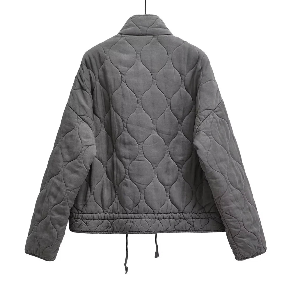 Manteau en coton solide pour femmes, manteau de loisirs, style à la mode, automne, nouveau, 2024, ZAR4