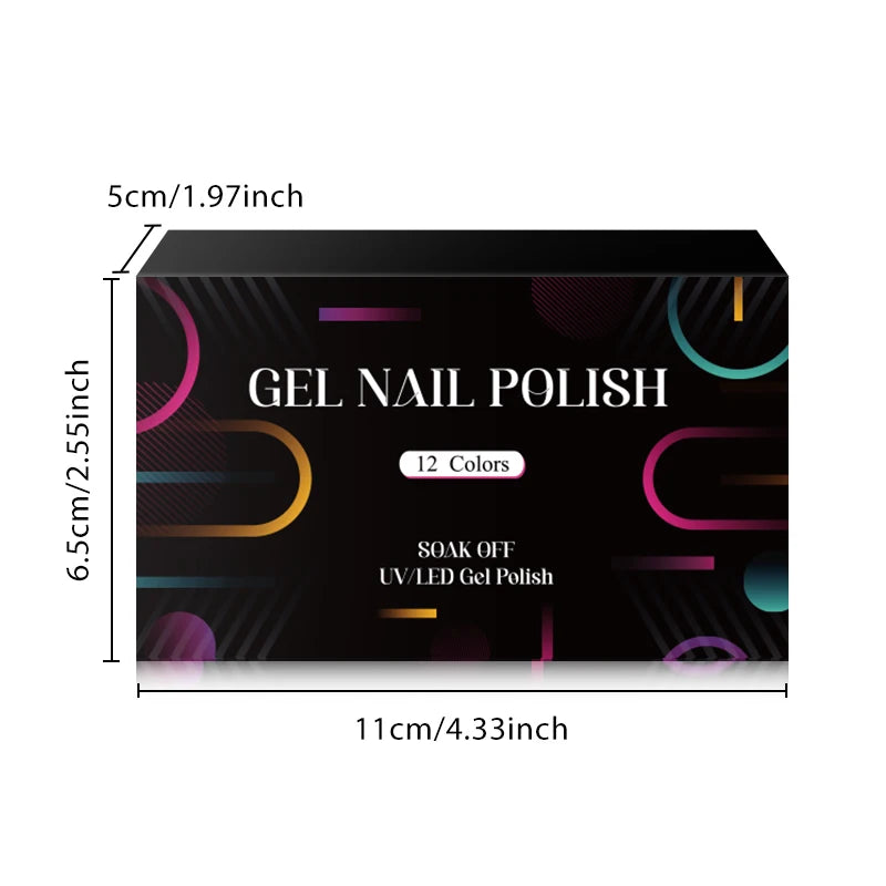 MEET ACROSS-Kit de vernis à ongles gel UV semi-continu, vernis à ongles avec boîte, vernis à tremper, manucure, 7ml, 12 pièces par ensemble