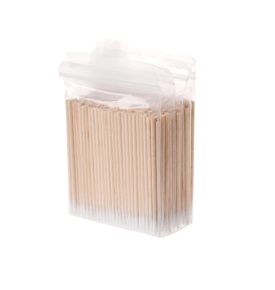 Coton-tige en bois avec micro brosse, bâtons de cils, bourgeons, pointe d'oreille, cure-dents, maquillage, bâtons de blogueur oculaire, colle remodelée, 500 pièces, 1000 pièces, N64.Wood