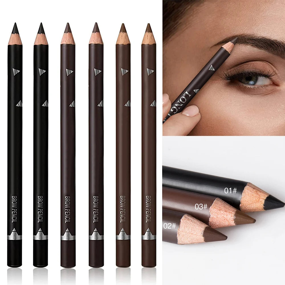 Crayon à Sourcils Imperméable Professionnel pour Femme, Stylo de Maquillage pour les Yeux, Document Facile, Naturel, Noir, Marron, Cosmétique, Outil de miles EyebloggTool, 6/12 Pièces