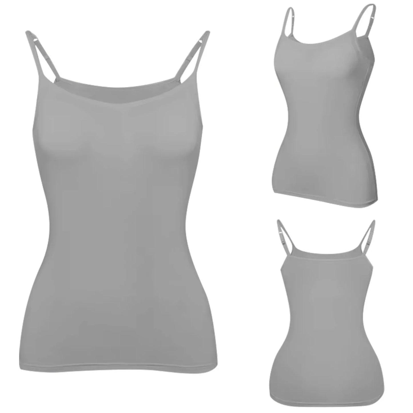 Soutien-gorge rembourré pour femme, haut précieux, camisole réglable, soutien-gorge intégré, camisole spaghetti en modal, vêtements de fitness