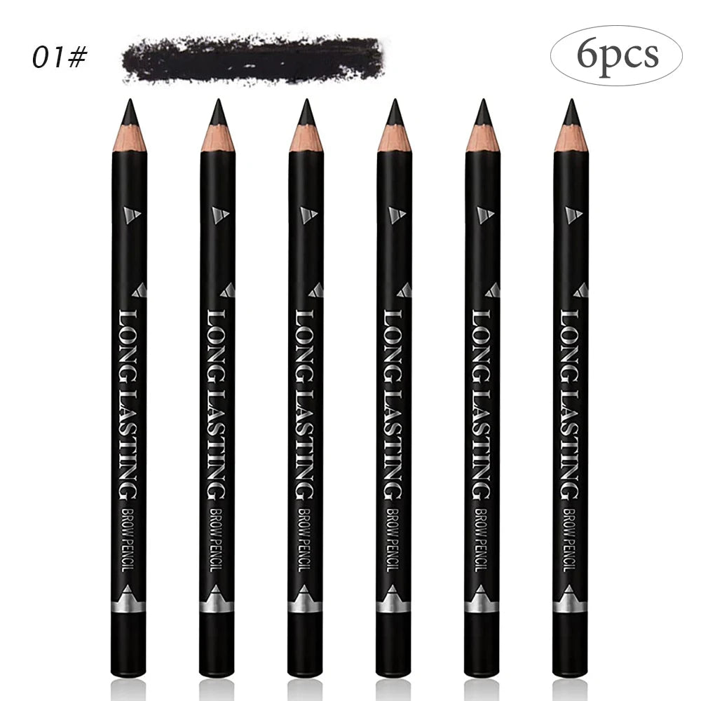 Crayon à Sourcils Imperméable Professionnel pour Femme, Stylo de Maquillage pour les Yeux, Document Facile, Naturel, Noir, Marron, Cosmétique, Outil de miles EyebloggTool, 6/12 Pièces