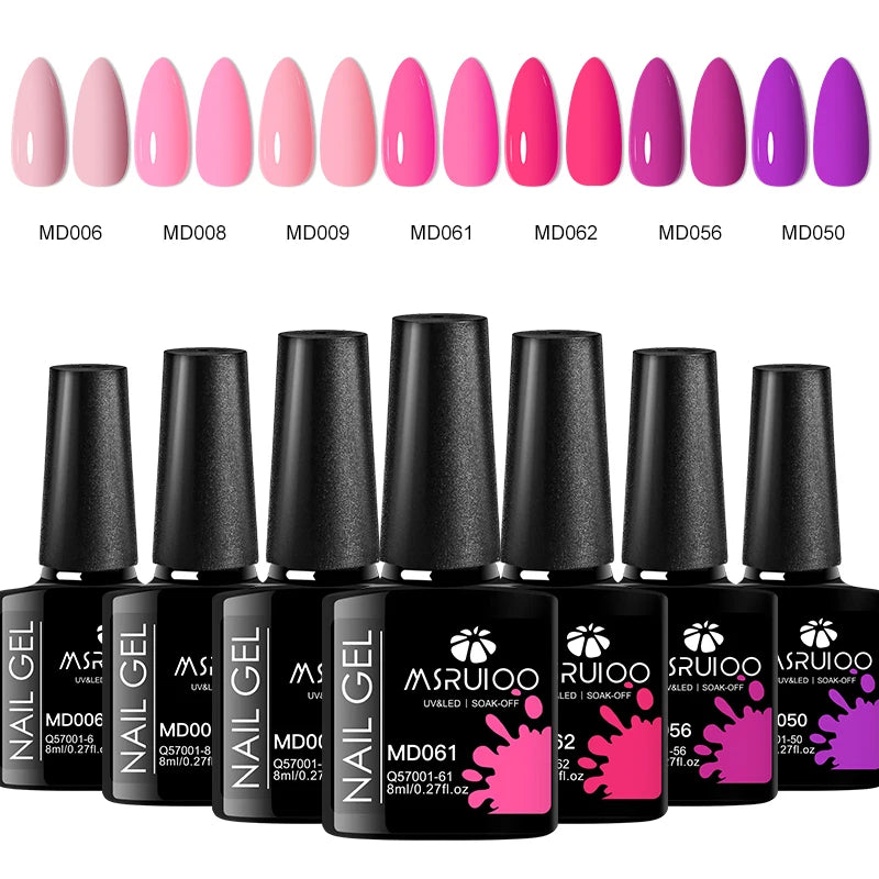 Ensemble de vernis à ongles gel UV, kit de manucure longue durée, design d'art d'ongle bricolage, tout pour la décoration, trempage, peinture, 7 pièces