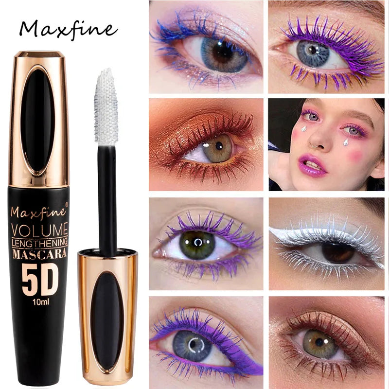 InjMascara 5D avec de grands yeux, bain et contenu noir durable, longueur, mascara imperméable et non agitant, et prolongé