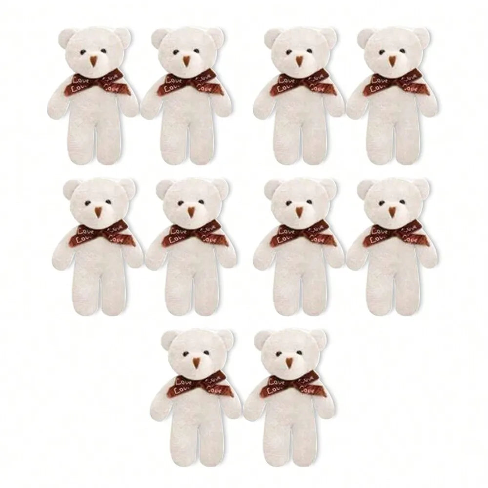 Mini ours en peluche de dessin animé mignon pour fille, fournitures de faveurs de fête d'anniversaire et de mariage, accessoire de bricolage, cadeau de beurre, 10 pièces