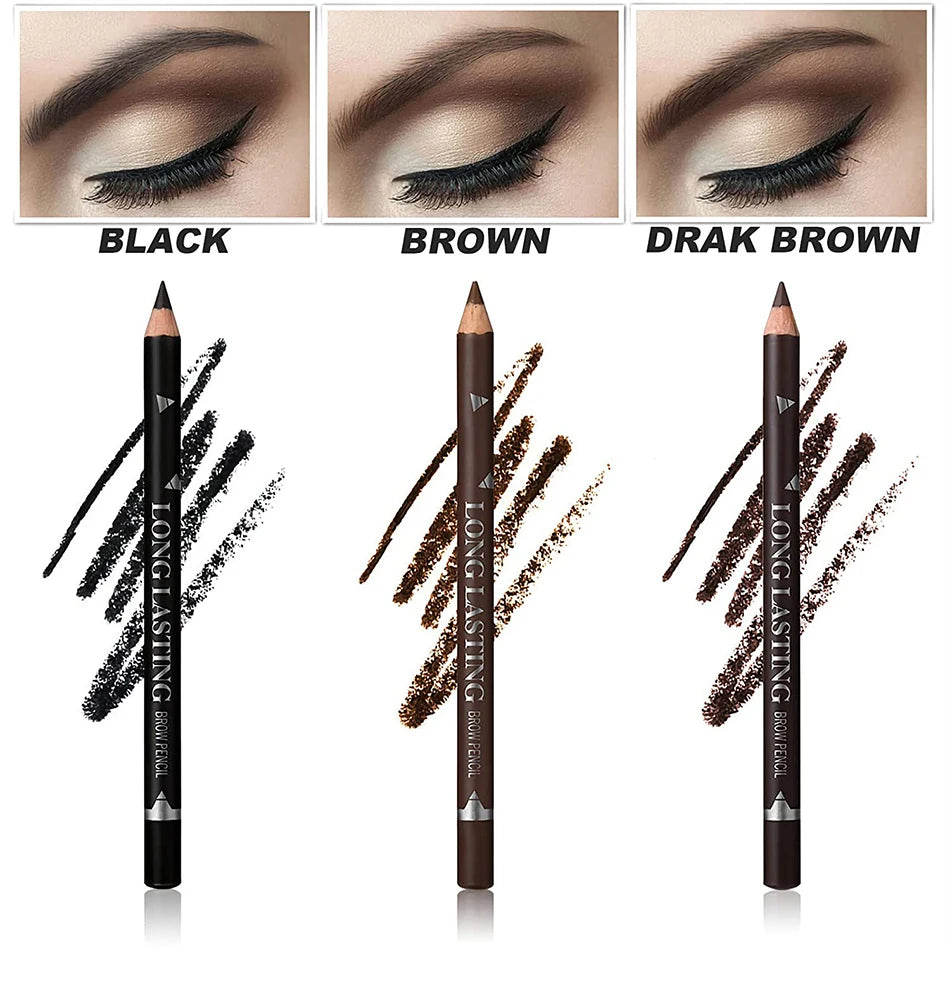 Crayon à Sourcils Imperméable Professionnel pour Femme, Stylo de Maquillage pour les Yeux, Document Facile, Naturel, Noir, Marron, Cosmétique, Outil de miles EyebloggTool, 6/12 Pièces