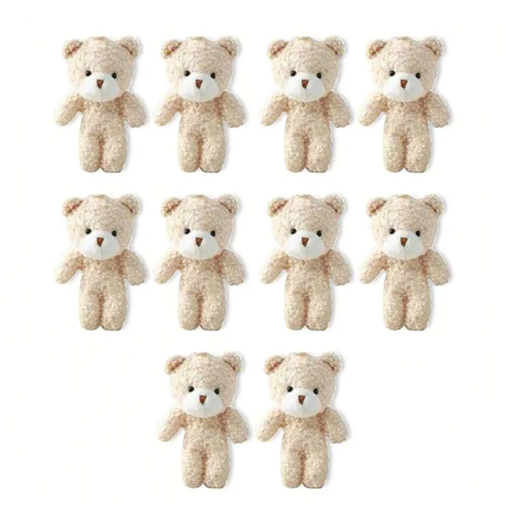 Mini ours en peluche de dessin animé mignon pour fille, fournitures de faveurs de fête d'anniversaire et de mariage, accessoire de bricolage, cadeau de beurre, 10 pièces