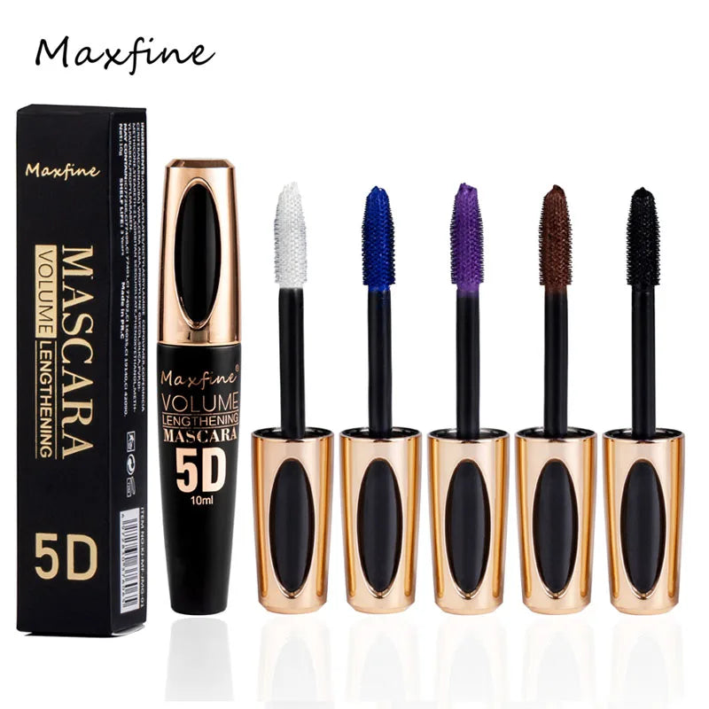 InjMascara 5D avec de grands yeux, bain et contenu noir durable, longueur, mascara imperméable et non agitant, et prolongé