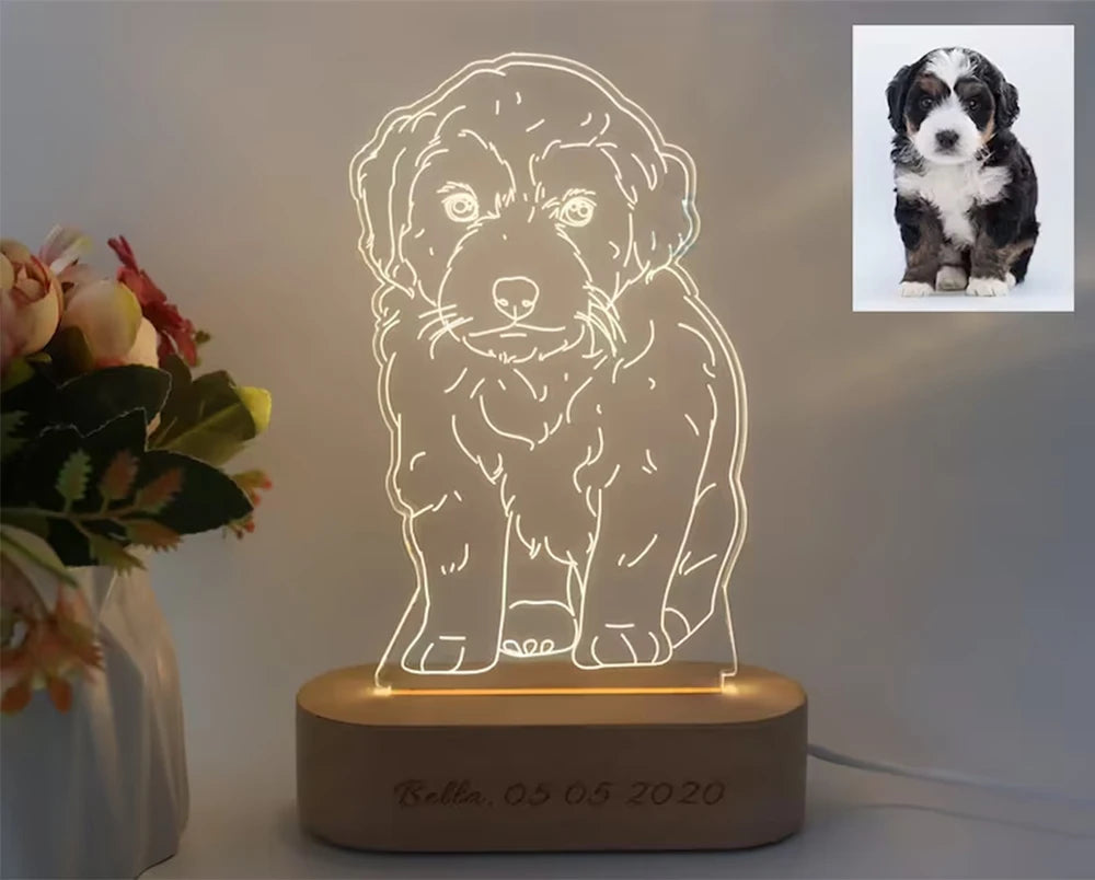 Lampe 3D Personnalisée avec Photo et Texte, Veilleuse Personnalisée, Cadeau Idéal pour la Journée de Léon, les Mariages, les Travailleurs, l'Anniversaire