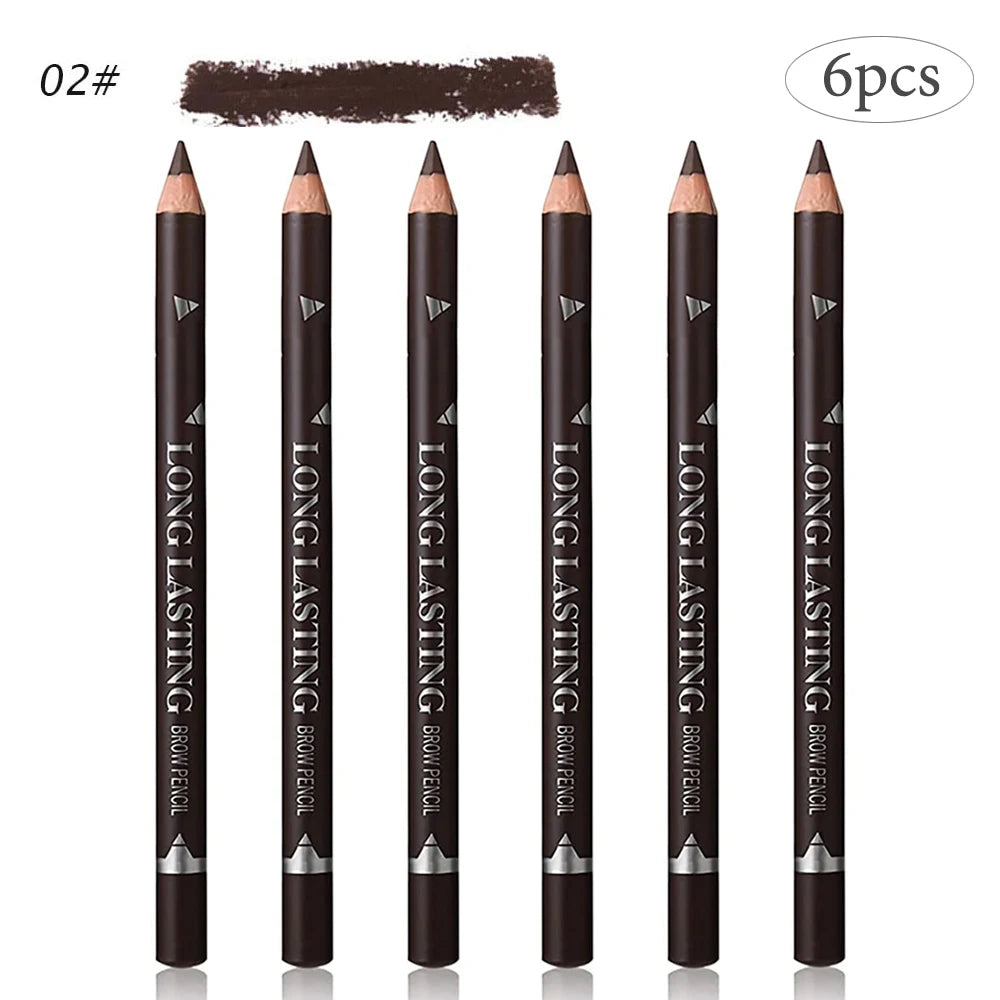 Crayon à Sourcils Imperméable Professionnel pour Femme, Stylo de Maquillage pour les Yeux, Document Facile, Naturel, Noir, Marron, Cosmétique, Outil de miles EyebloggTool, 6/12 Pièces