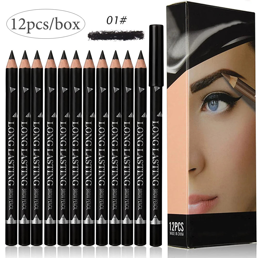 Crayon à Sourcils Imperméable Professionnel pour Femme, Stylo de Maquillage pour les Yeux, Document Facile, Naturel, Noir, Marron, Cosmétique, Outil de miles EyebloggTool, 6/12 Pièces